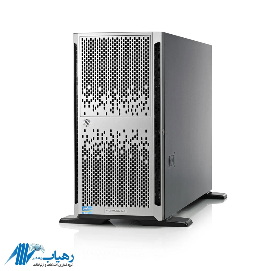 نمای جلو سرور HP ML350P G8 با شاسی ایستاده و جایگاه‌های درایو
