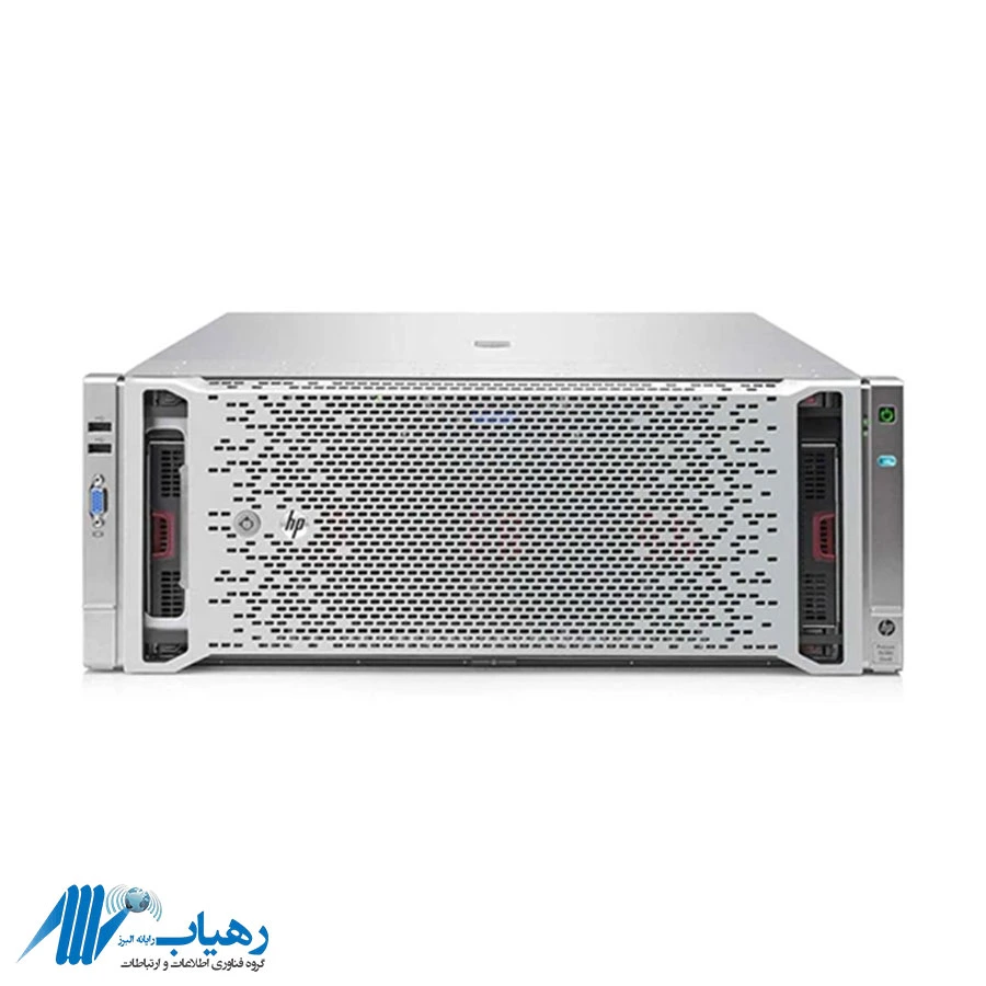 نمای جلویی سرور HP ProLiant DL580 G8 در رک دیتاسنتر