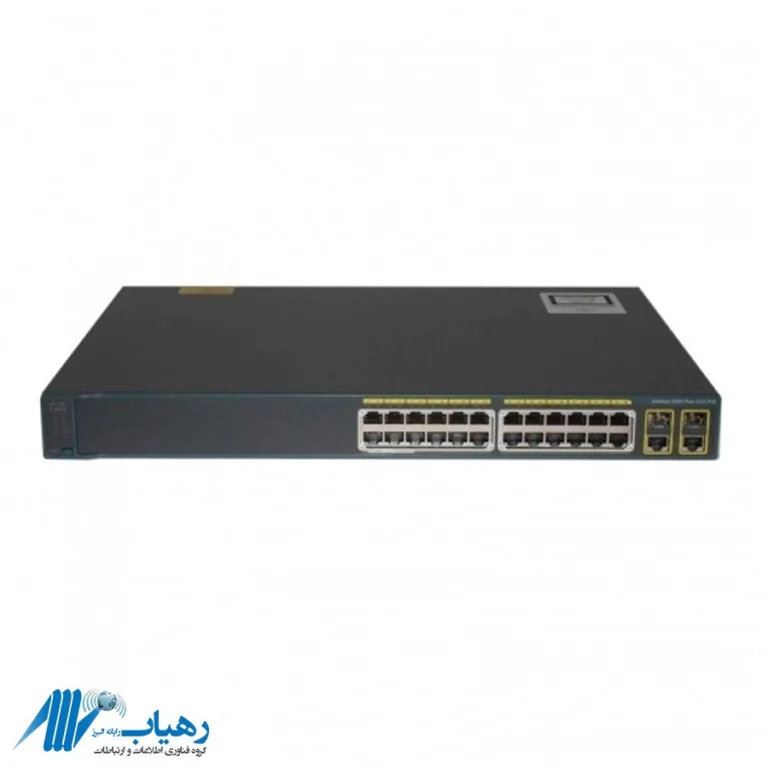 نمای جلوی سوئیچ شبکه WS-C2960-Plus 24PC-L