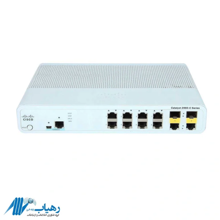 سوئیچ سیسکو WS-C2960C-8TC-L با طراحی جمع‌وجور برای دفاتر