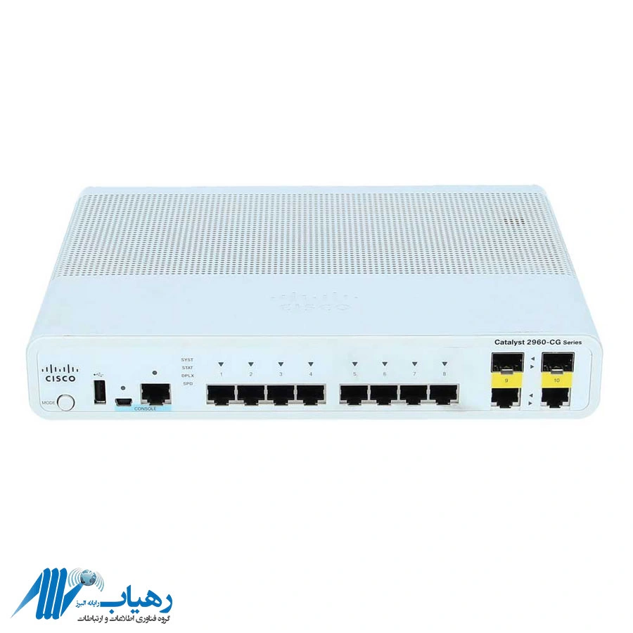سوئیچ سیسکو مدل WS-C2960CG-8TC-L با 8 پورت گیگابیتی