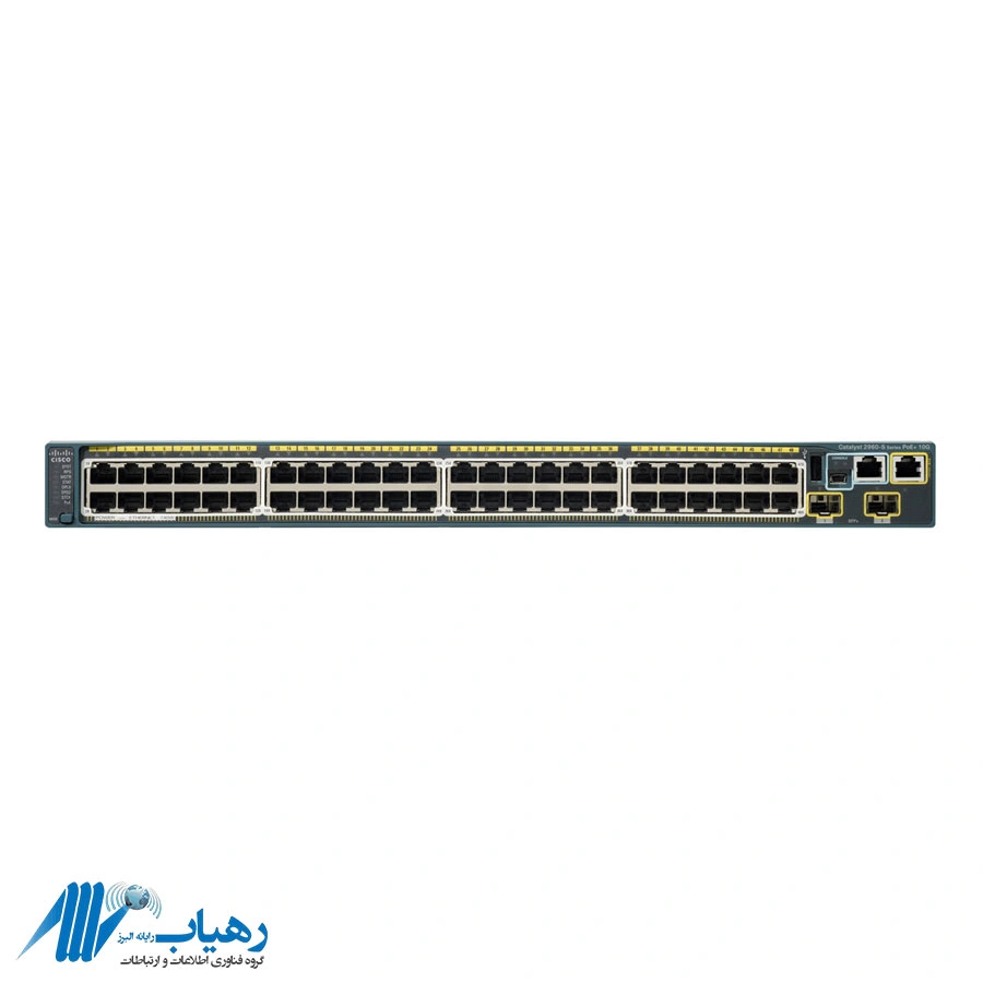 نمای رو به رو سوئیچ سیسکو مدل WS-C2960S-48FPD-L