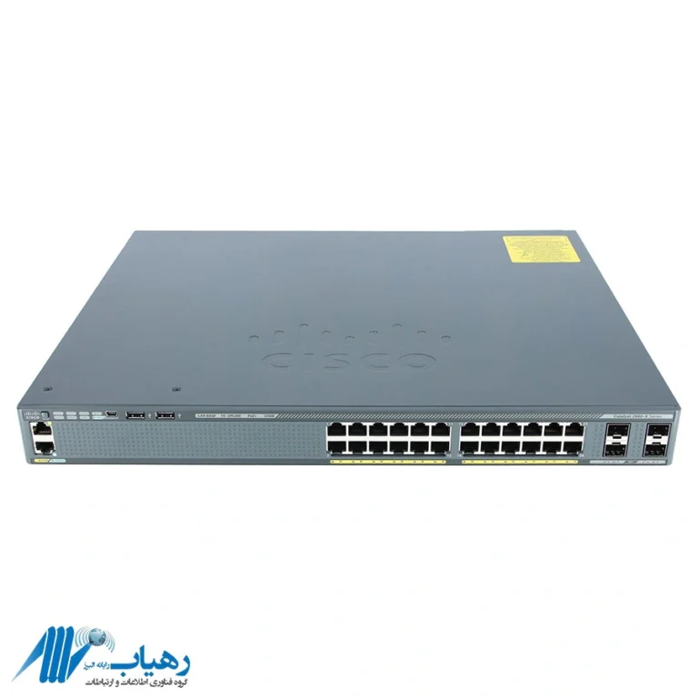 نمای جلوی سوئیچ سیسکو مدل WS-C2960X-24PS-L