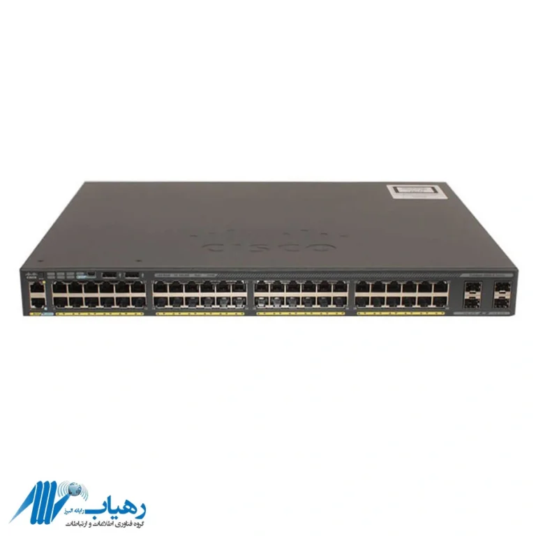 نمای جلویی سوئیچ سیسکو مدل WS-C2960X-48PS-L با ۴۸ پورت PoE+