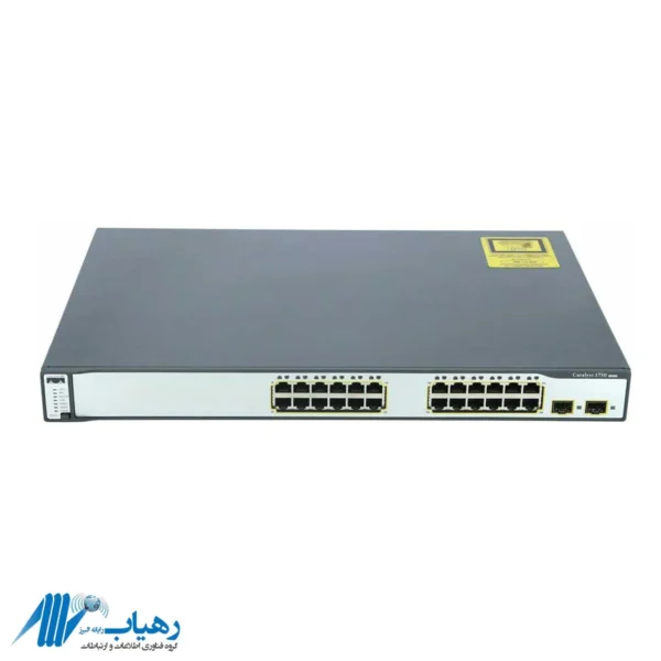 تصویر نمای جلوی سوئیچ سیسکو مدل WS-C3750-24TS-S