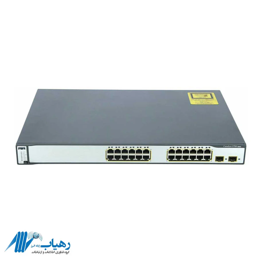 تصویر نمای جلوی سوئیچ سیسکو مدل WS-C3750-24TS-S