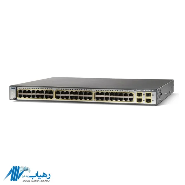 تصویر سوئیچ Cisco WS-C3750G-48PS-S در نمای جلو