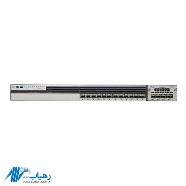 نمای جلویی سوئیچ سیسکو مدل WS-C3750X-12S-S با 12 پورت SFP