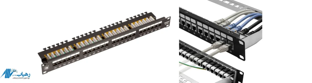 نمای جلویی پچ پنل 24 پورت متا CAT6A بدون شیلد