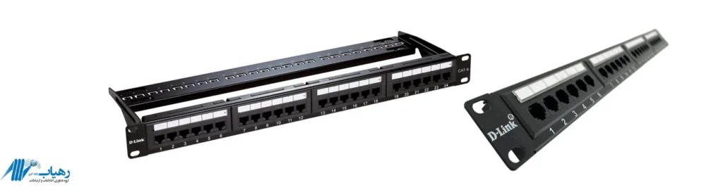 تصویر پچ پنل D-Link Cat6 UTP با 24 پورت قابل نصب در رک