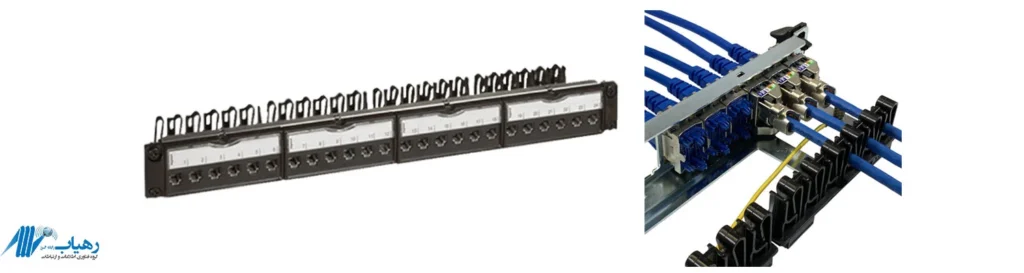 نمای روبرو از پچ پنل لگراند 24 پورت Cat6 SFTP
