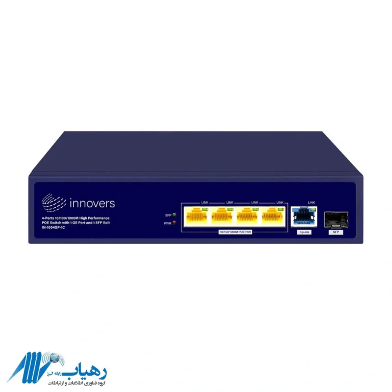 نمای جلوی سوئیچ PoE اینوورس مدل IN-1004GP-1C با چهار پورت گیگابیت