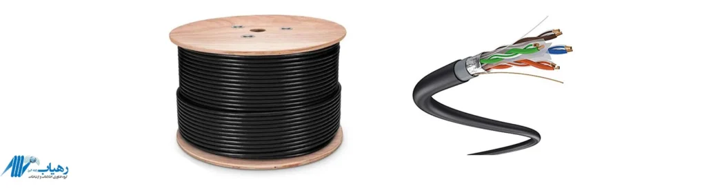 نمای نزدیک از مغزی تمام مس کابل نگزنس SFTP outdoor cat6